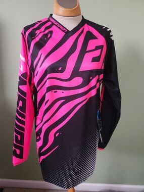 Pink and Black Graphic Long-Sleeve Skirt